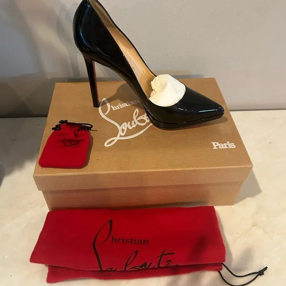 Christian Louboutin Black Pigalle Plato 120 SZ 37 Leather Pumps - Picture 12 of 13